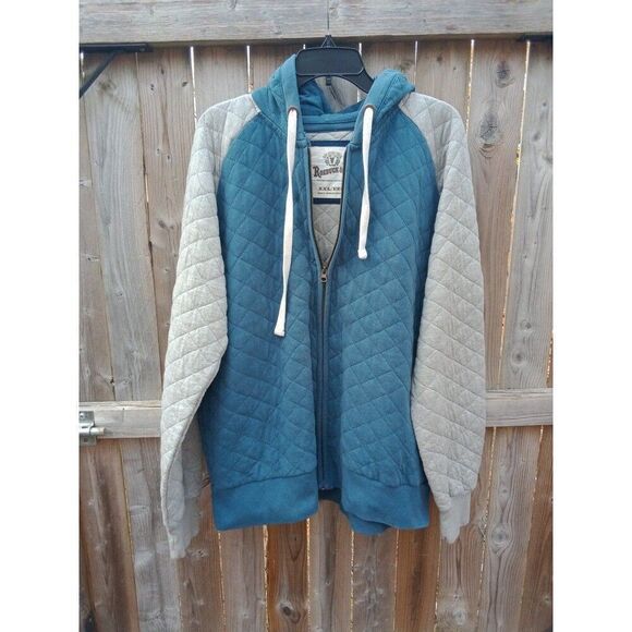 Roebuck & Co Hooded Jacket Men's XXL Blue & Gray - Picture 1 of 8